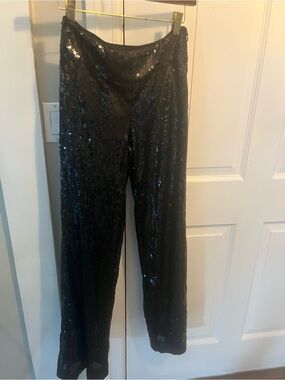 White House Black Market Black Sequin Pants